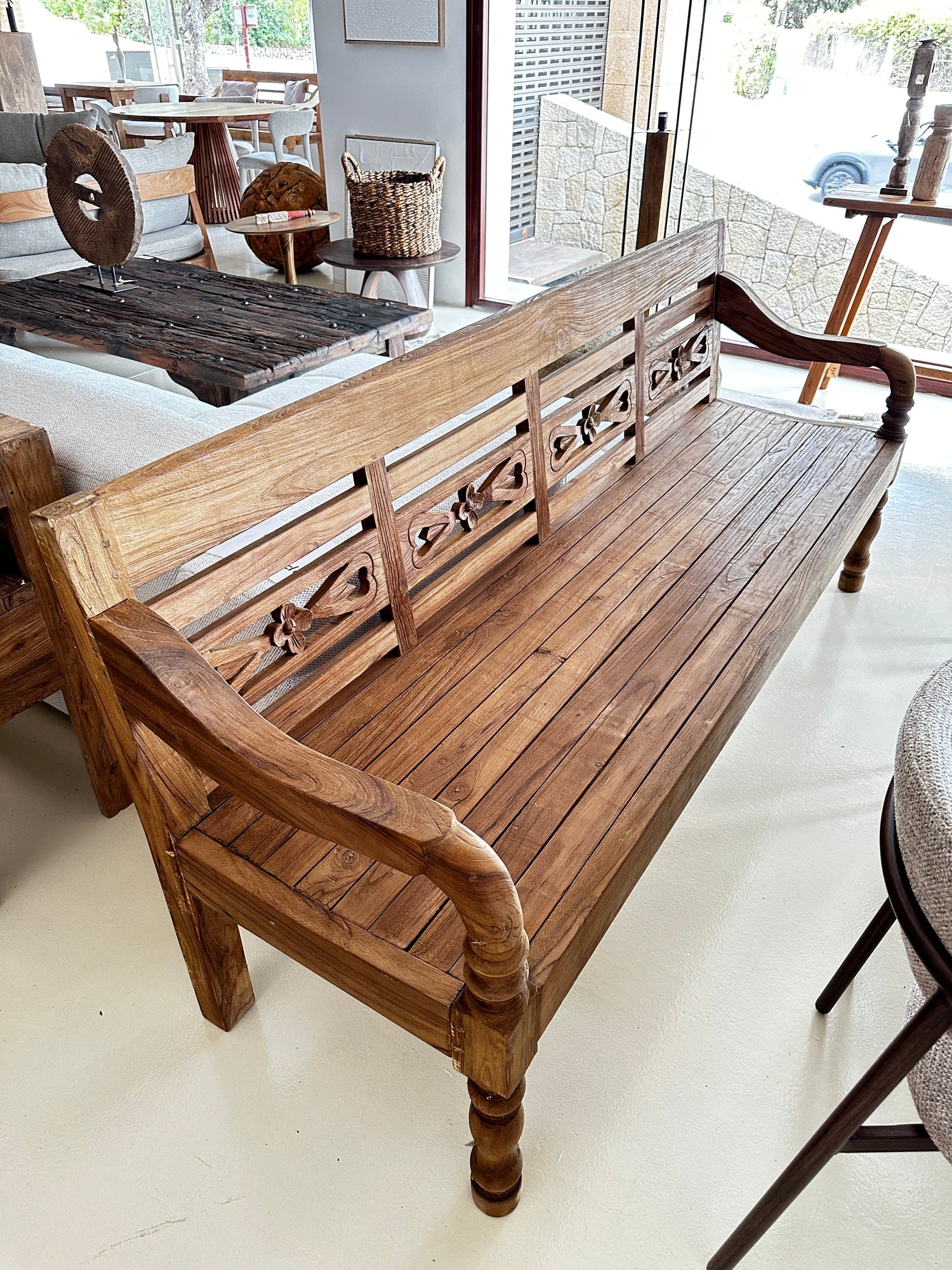 Teak bench 150 to 240cm