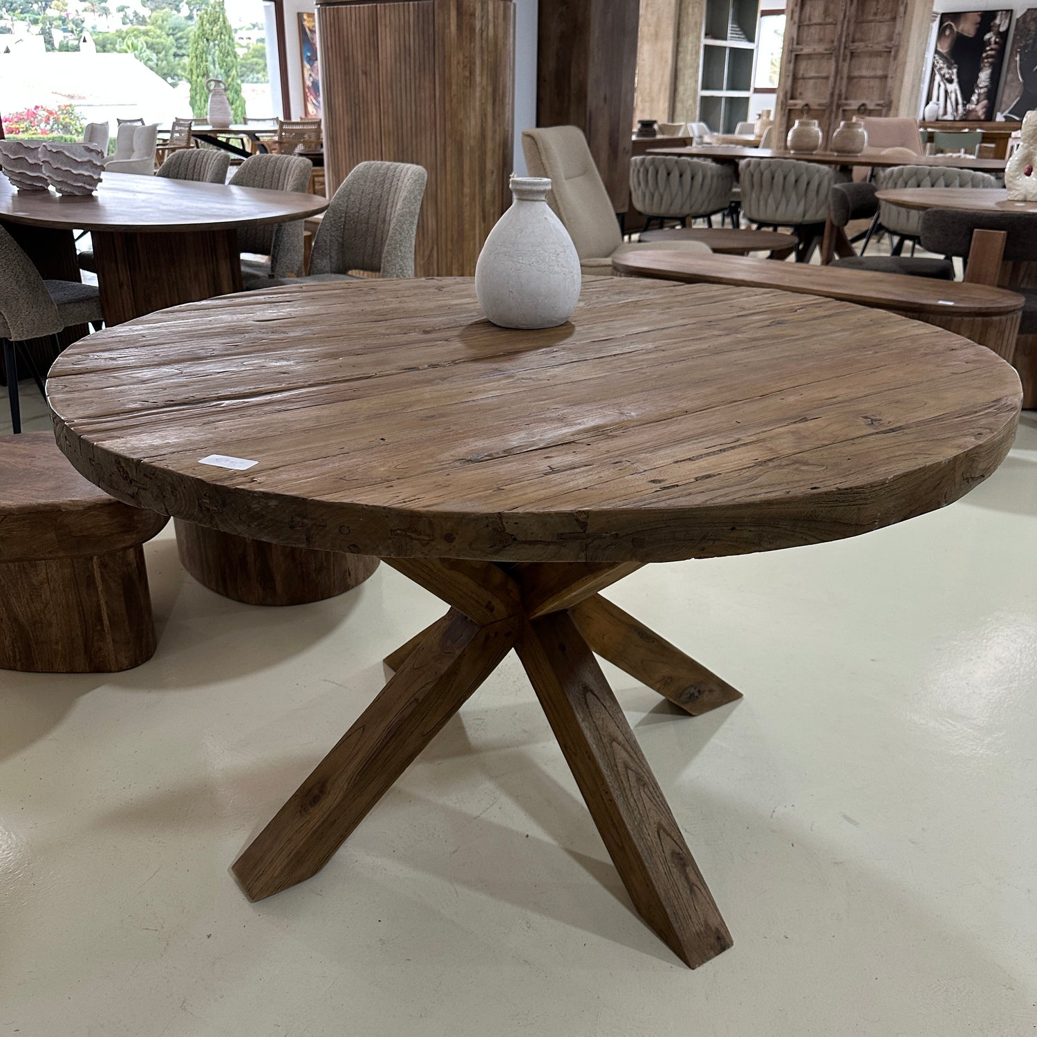 Round teak dining 130 and 150cm