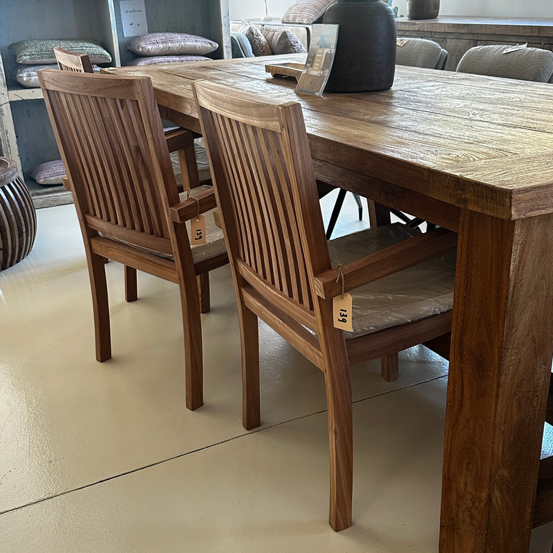 Teak outdoor dining chairs