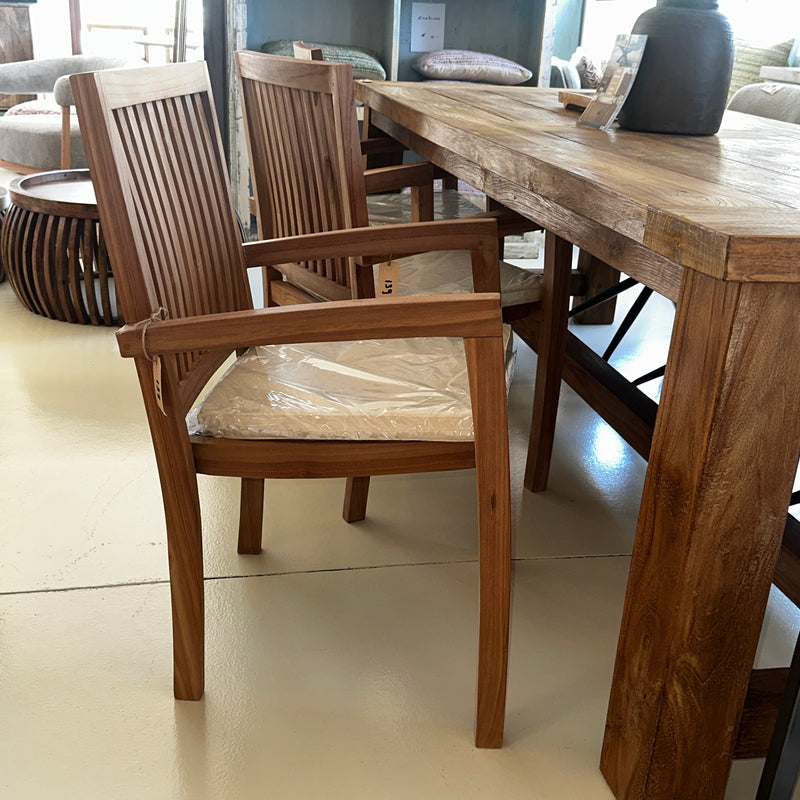 Teak outdoor dining chairs