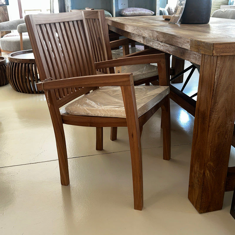 Teak outdoor dining chairs