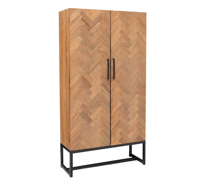 Cabinet teak herringbone